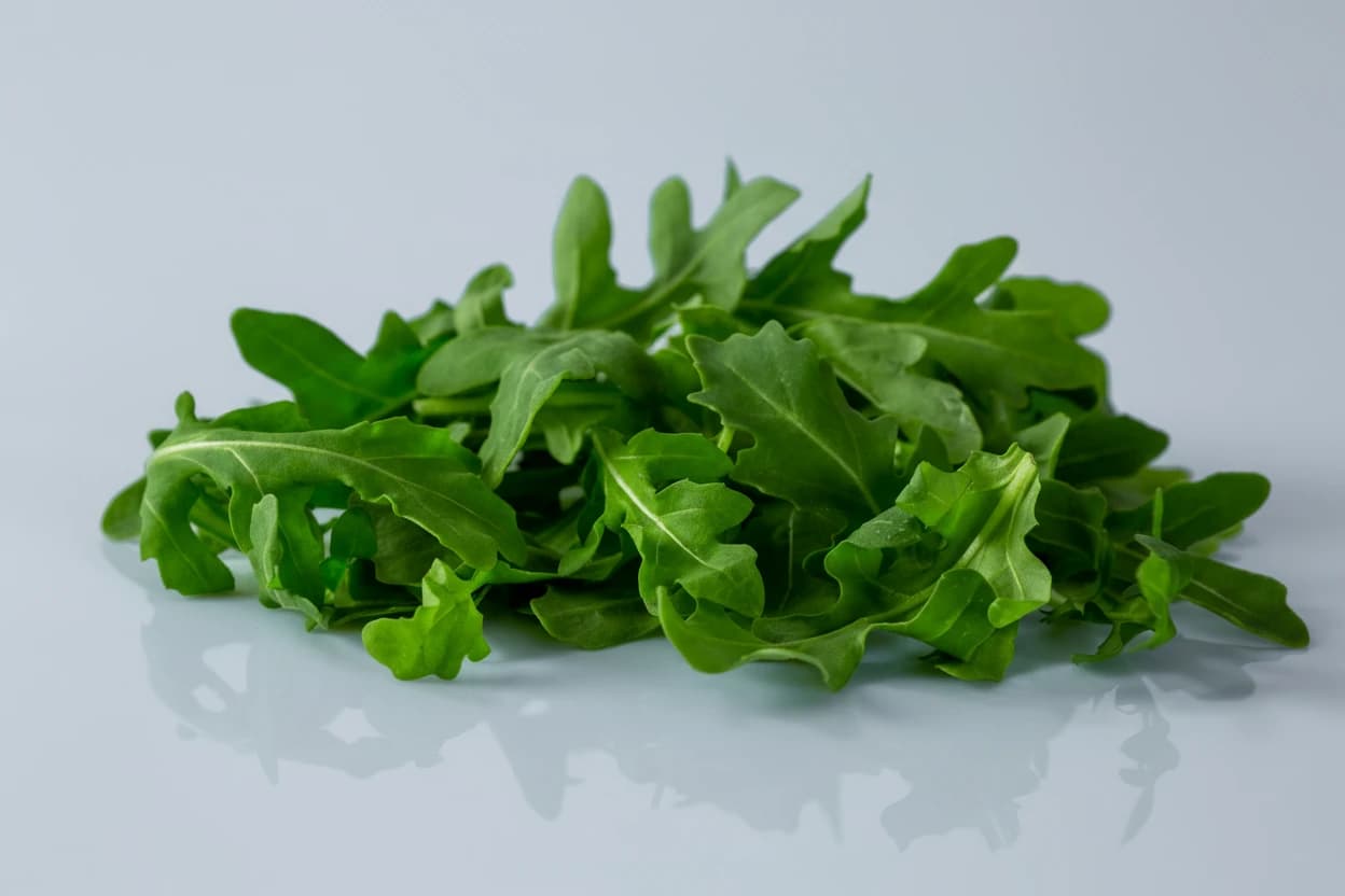 Arugula (Rocket) prepared for baby-led weaning