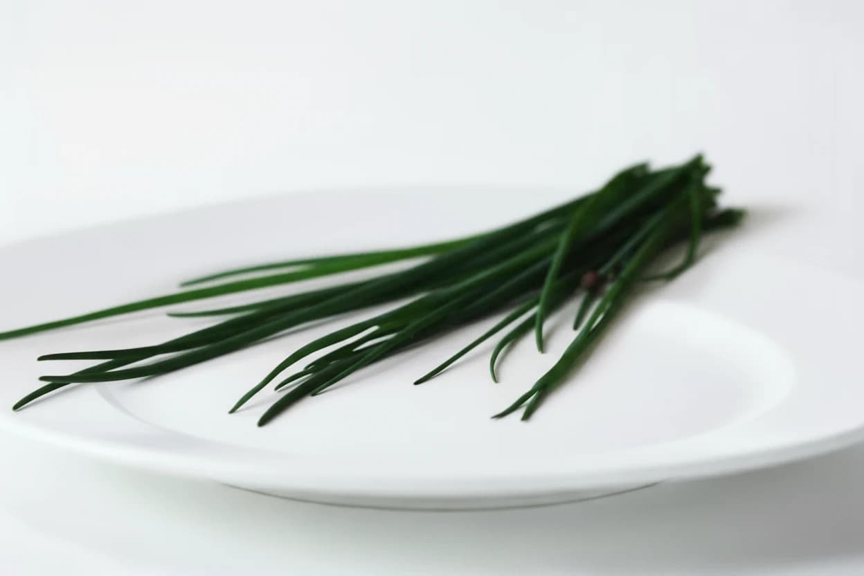Chives prepared for baby-led weaning