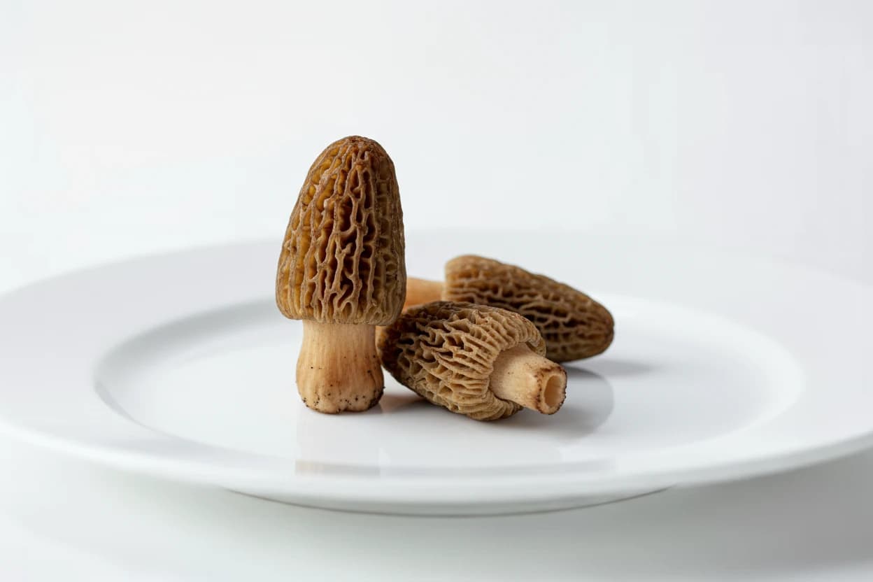 Morel Mushrooms prepared for baby-led weaning