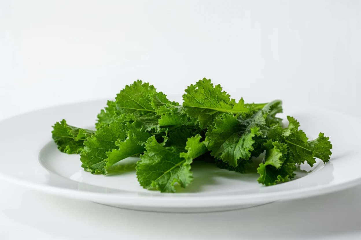 Mustard Greens prepared for baby-led weaning
