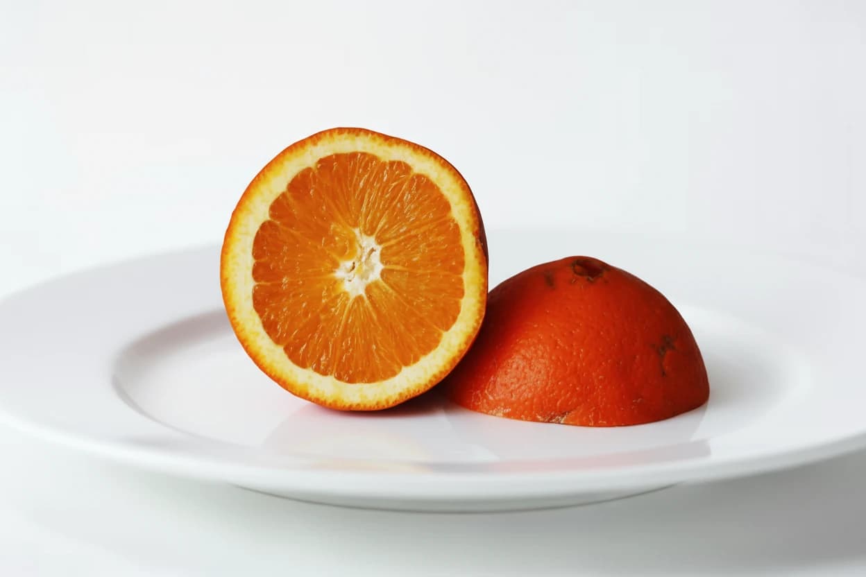 Orange prepared for baby-led weaning