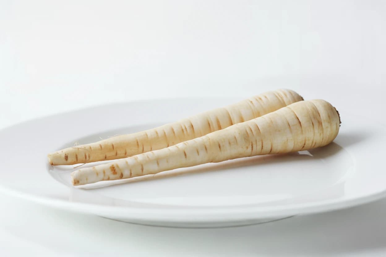 Parsnip prepared for baby-led weaning