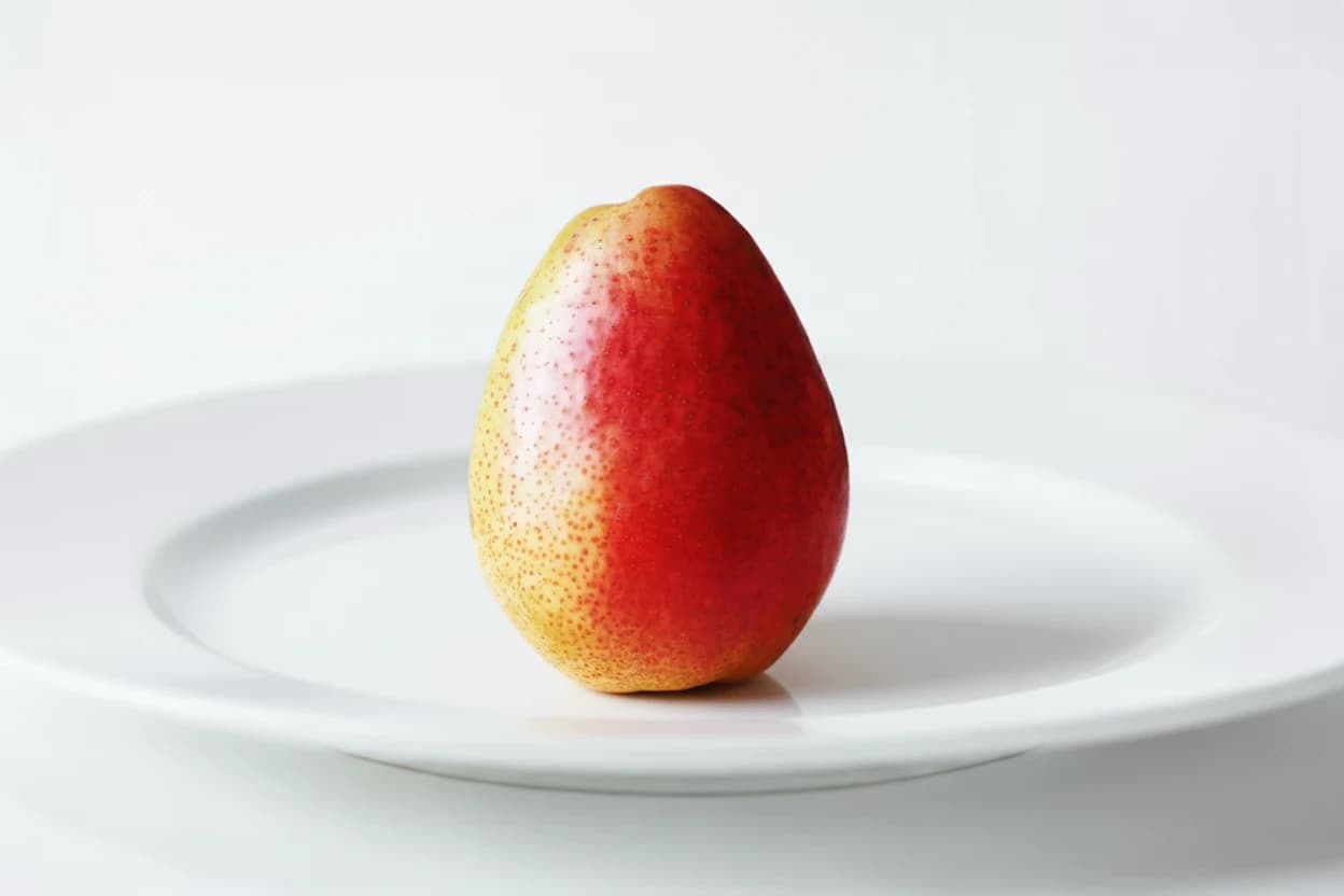 Pear prepared for baby-led weaning
