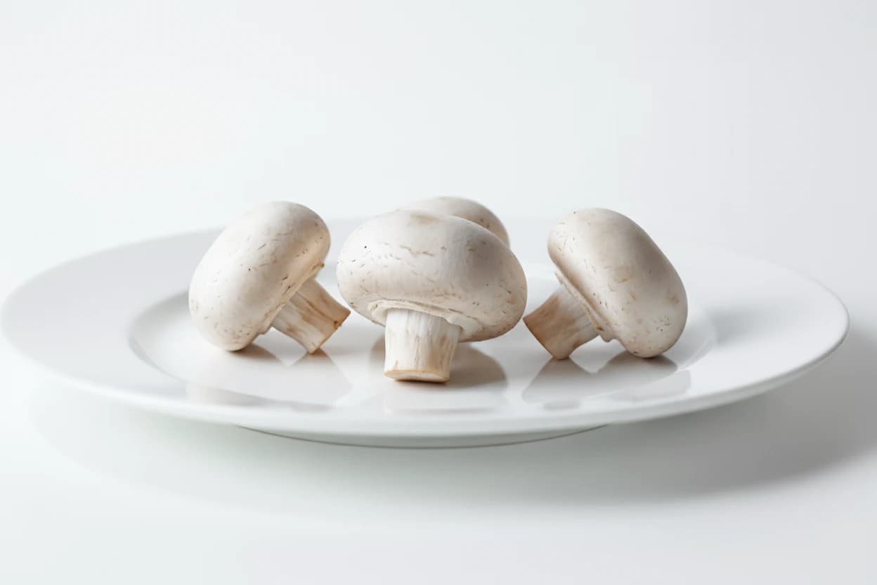 White Button Mushroom prepared for baby-led weaning