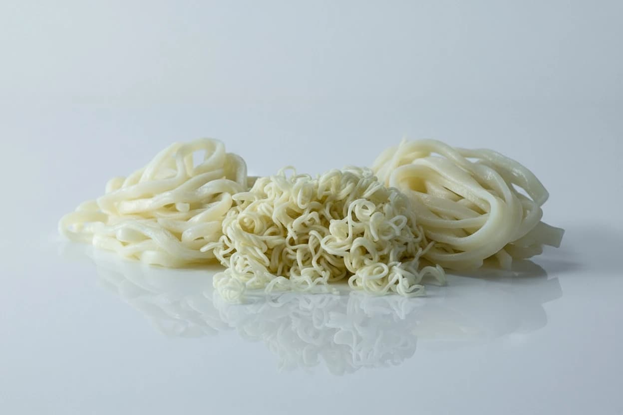 Noodles prepared for baby-led weaning