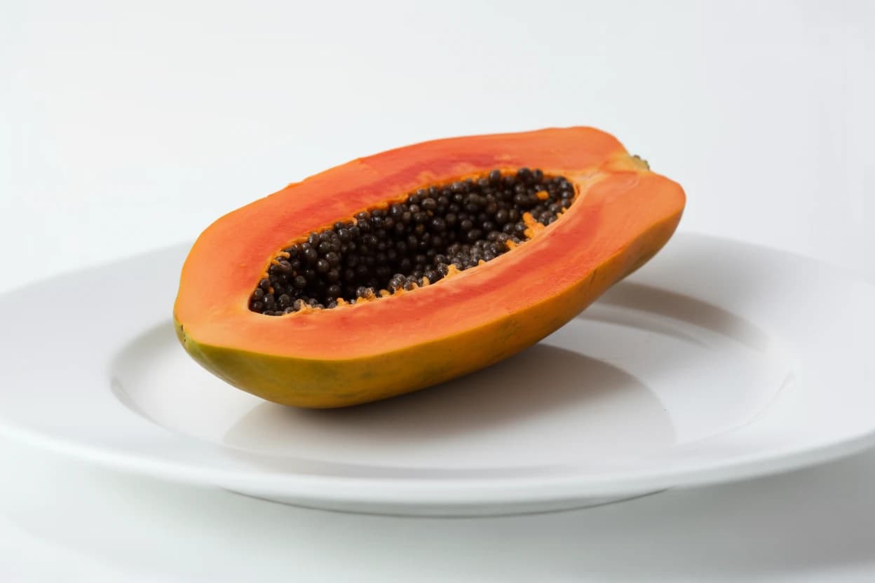 Papaya prepared for baby-led weaning