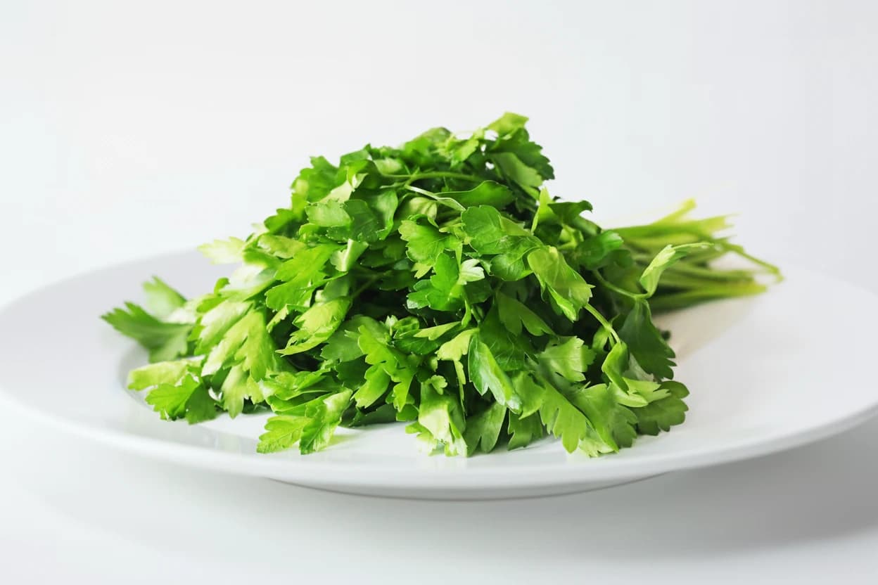 Parsley prepared for baby-led weaning