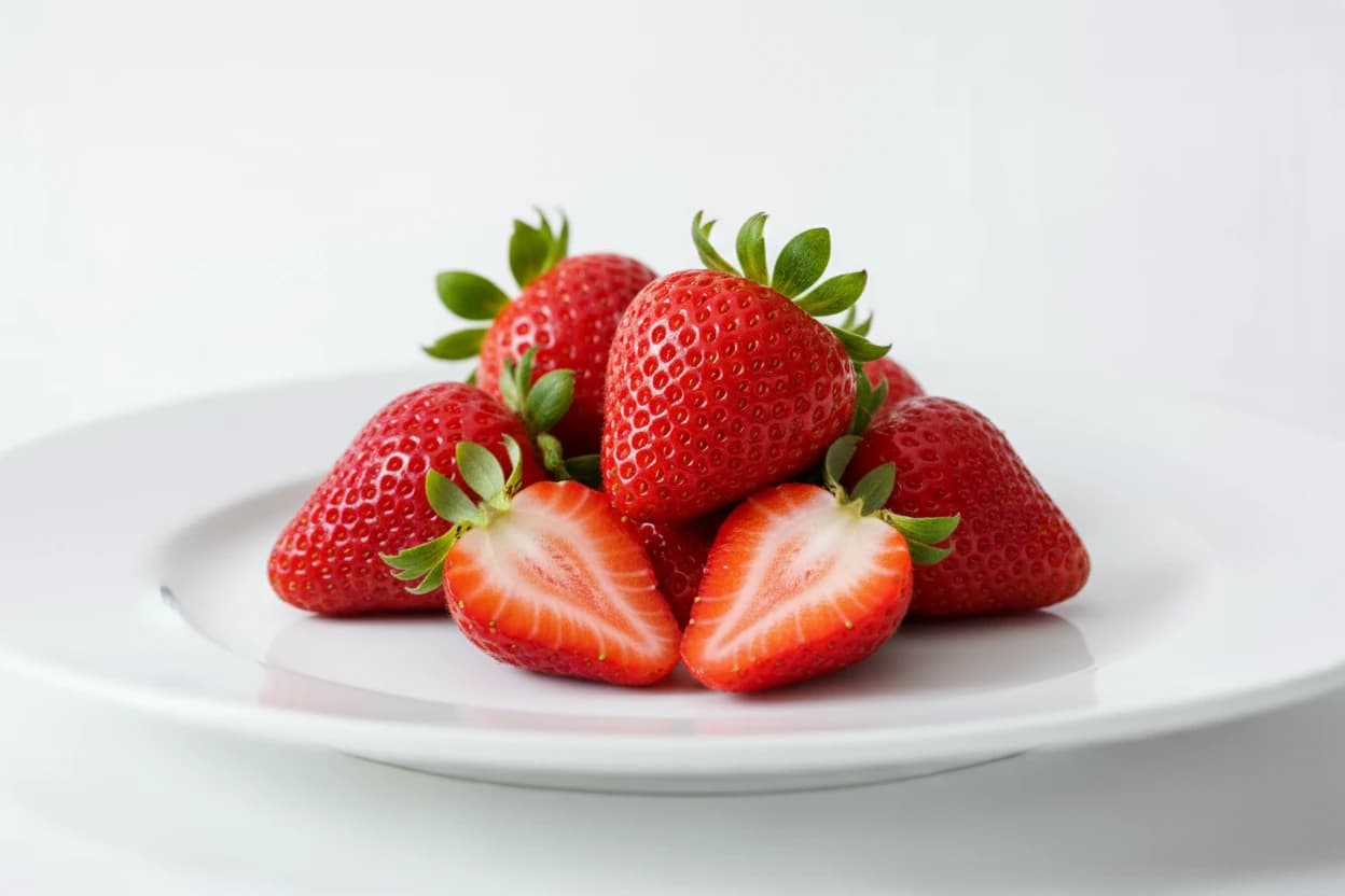 Strawberry prepared for baby-led weaning